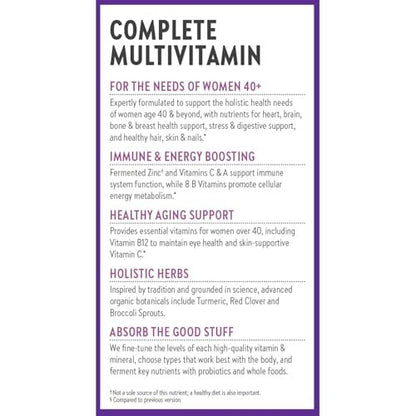 New Chapter Frauen Multivitamin 40+ mit extra B6 & B12, Biotin für Haarwachstum, D3, Vitamin C, Zink für Immun- & Stressunterstützung, magenfreundlich auf nüchternen Magen, einmal täglich, Non-GMO, glutenfrei, 48 Tabletten