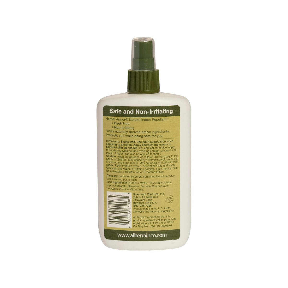 Herbal Armor DEET-freier Pumpspray 8 oz. Insektenschutzmittel - Große Größe, pflanzlicher und natürlicher Insektenschutz für den Außenbereich, sicher für Familie und Haustiere