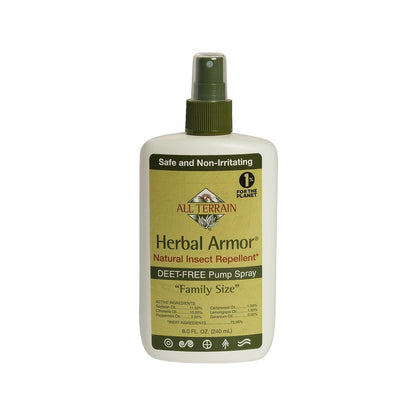 Herbal Armor DEET-freier Pumpspray 8 oz. Insektenschutzmittel - Große Größe, pflanzlicher und natürlicher Insektenschutz für den Außenbereich, sicher für Familie und Haustiere