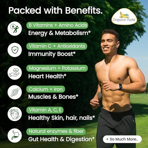 Organic Veda Moringa Kapseln 1000mg - Reines Bio-Moringa-Blatt Superfood - Vitamine & Antioxidantien - Für Energie, Verdauung, Gehirn & Haut - 120 Vegane Kapseln