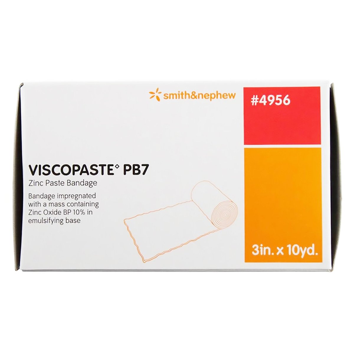 Smith & Nephew Viscopaste PB7 Zinkoxid-Imprägnierter Verband 7,5 cm x 9,1 m, offen gewebter Stoff 4956, 1 Stück