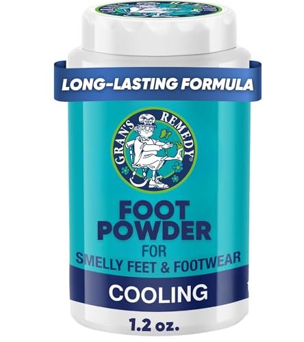 Gran's Remedy Kühlendes Fuß- und Schuh-Deodorantpulver – Effektiver Geruchsentferner, Feuchtigkeitsabsorbierendes Reise-Fußpulver – Beruhigende Linderung für Schuhe und Füße