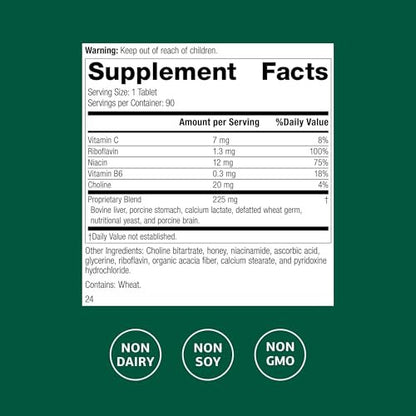 Standard Process Cataplex B2 – Vitamin B2 & B6 für Nervensystem, Gehirn und Nerven – 90 Tabletten