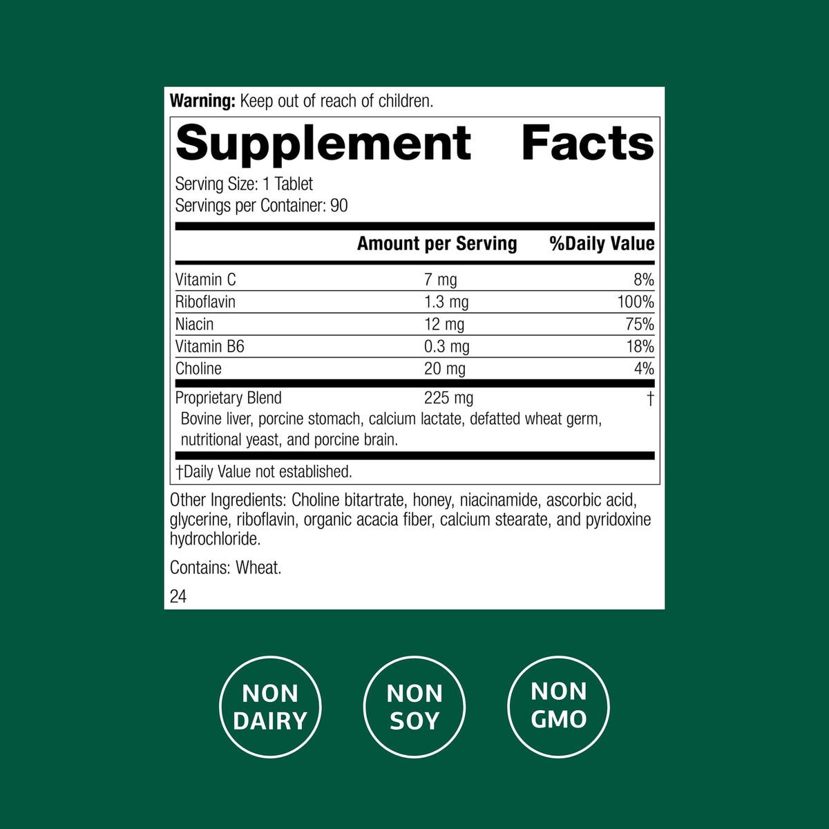 Standard Process Cataplex B2 – Vitamin B2 & B6 für Nervensystem, Gehirn und Nerven – 90 Tabletten