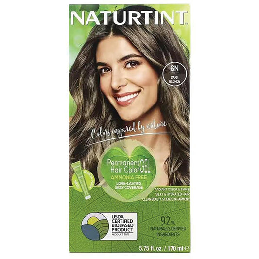 Naturtint Haarfarbe 6N Dunkelblond – 1 Kit (150 ml) – Permanente Pflanzenhaarfarbe