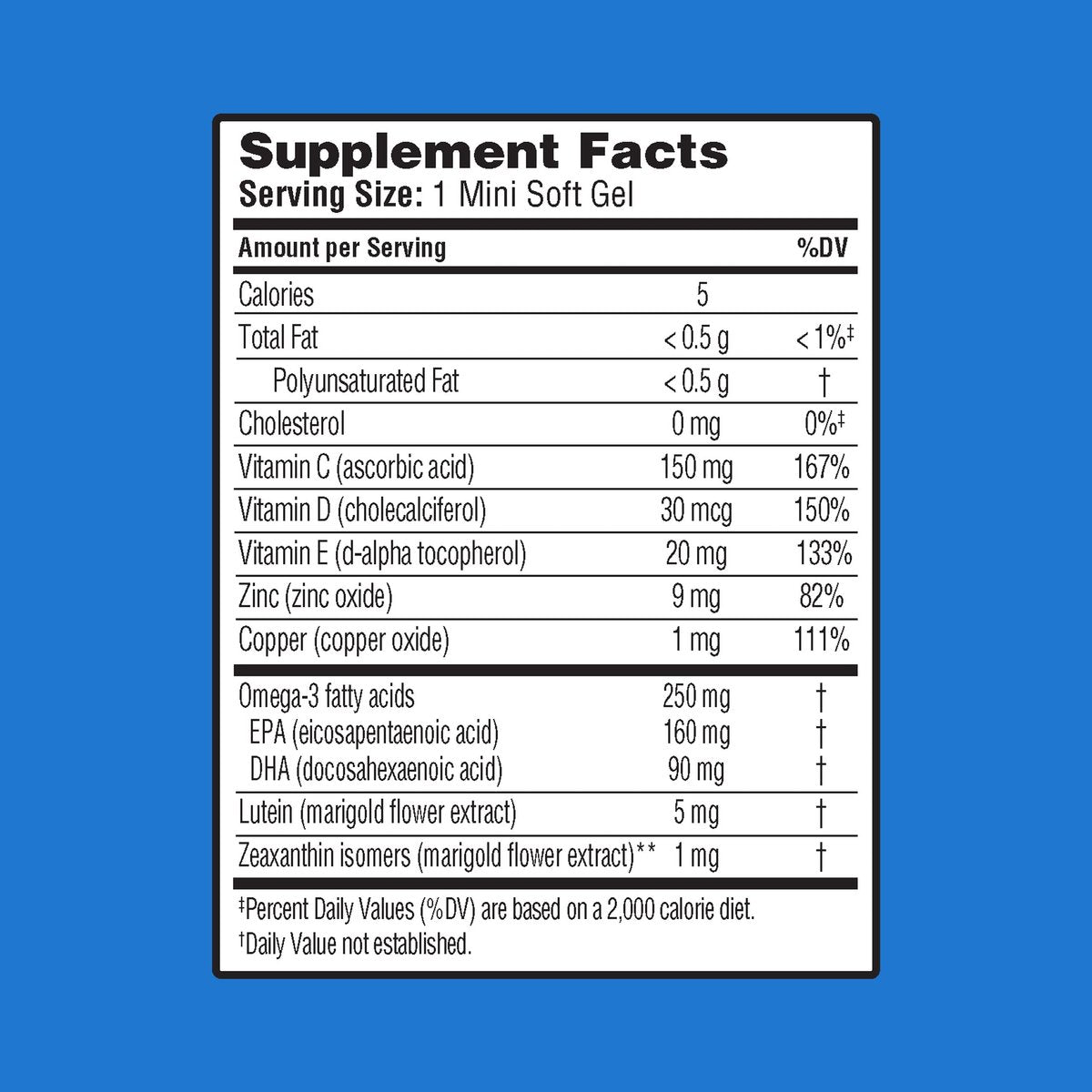 Ocuvite Augengesundheit, Lutein & Zeaxanthin Nahrungsergänzungsmittel, Augen-Vitamin mit Antioxidantien Vitamin D, C, E & Omega-3, Unterstützt die Augengesundheit, 30 Weichkapseln