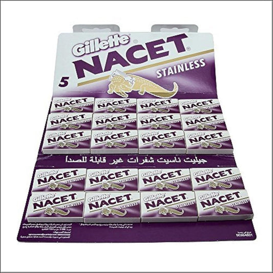 7 O'clock 100 NACET Edelstahl Doppelklingen-Rasierklingen – 5 Stück (20er Pack)
