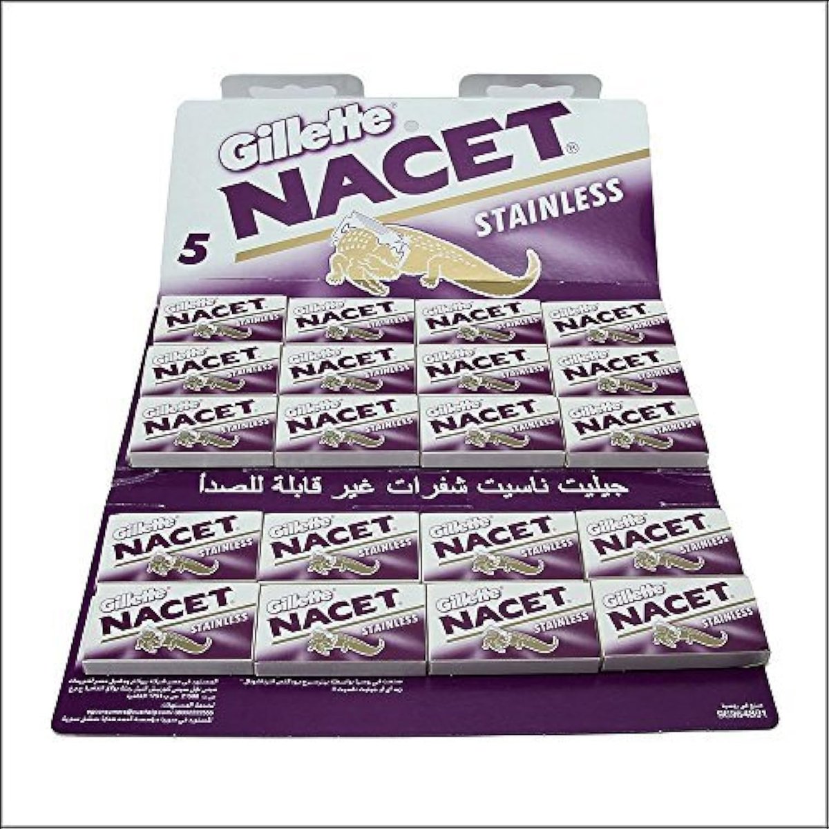 7 O'clock 100 NACET Edelstahl Doppelklingen-Rasierklingen – 5 Stück (20er Pack)
