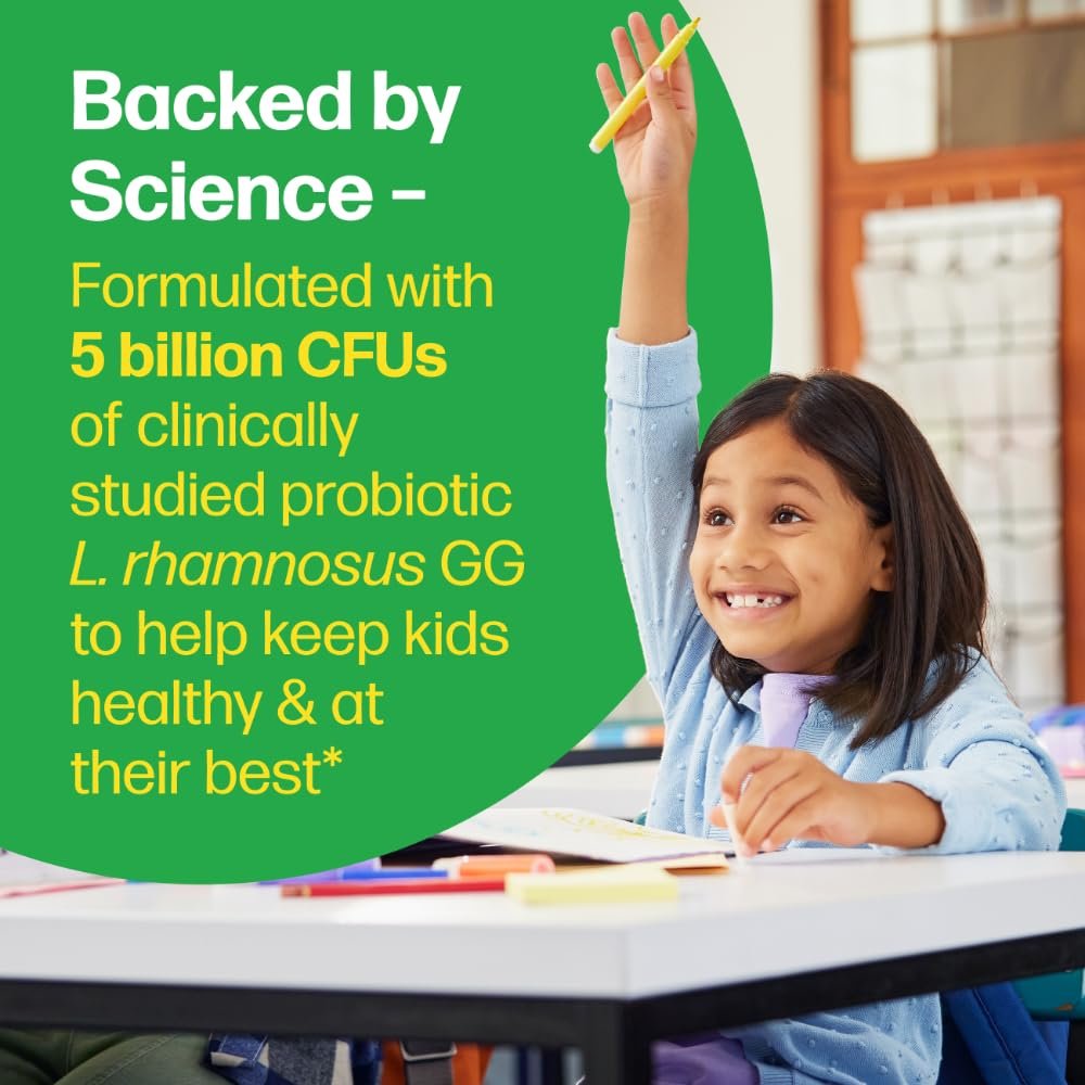 Culturelle Kids Kautabletten Tägliches Probiotikum für Kinder ab 3 Jahren, 30 Stück, #1 von Kinderärzten empfohlene Marke, Natürlicher Beerengeschmack, Unterstützt Verdauung, Mundgesundheit & Immunsystem