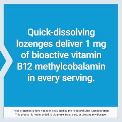 Life Extension Vitamin B12 Methylcobalamin – Nervengesundheit, kognitive Unterstützung, Energie-Vitamin, 1 mg, schnell lösliche Lutschtabletten, vegetarisch, 60 Stück