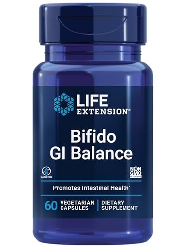 Life Extension Bifido GI Balance - Probiotikum mit Bifidobacterium longum BB536® (2 Milliarden KBE) - Unterstützt gesunden Darm & Verdauung - Glutenfrei, Nicht-GVO, Vegetarisch, 60 Kapseln
