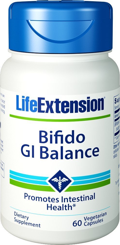 Life Extension Bifido GI Balance - Probiotikum mit Bifidobacterium longum BB536® (2 Milliarden KBE) - Unterstützt gesunden Darm & Verdauung - Glutenfrei, Nicht-GVO, Vegetarisch, 60 Kapseln