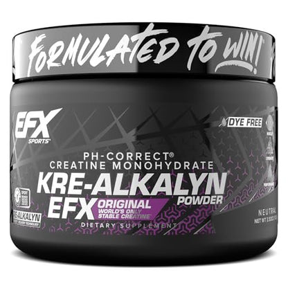 EFX Sports Kre-Alkalyn EFX Pulver | pH-korrigiertes Kreatin-Monohydrat für Kraft, Muskelwachstum & Leistung | 66 Portionen (ungeschmackt)