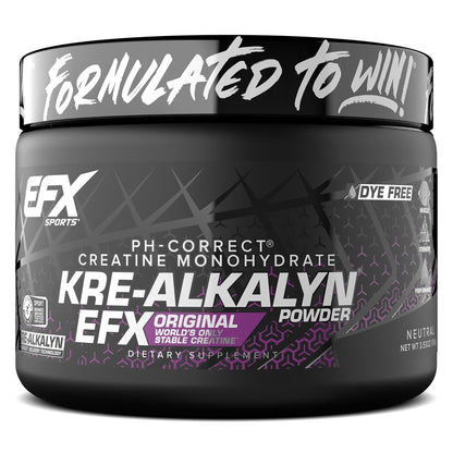 EFX Sports Kre-Alkalyn EFX Pulver | pH-korrigiertes Kreatin-Monohydrat für Kraft, Muskelwachstum & Leistung | 66 Portionen (ungeschmackt)