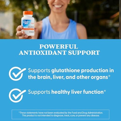Doctor's Best NAC Detox Regulators – N-Acetyl Cystein 600 mg mit Selen & Molybdän, 60 vegane Kapseln für Lebergesundheit und antioxidative Abwehr