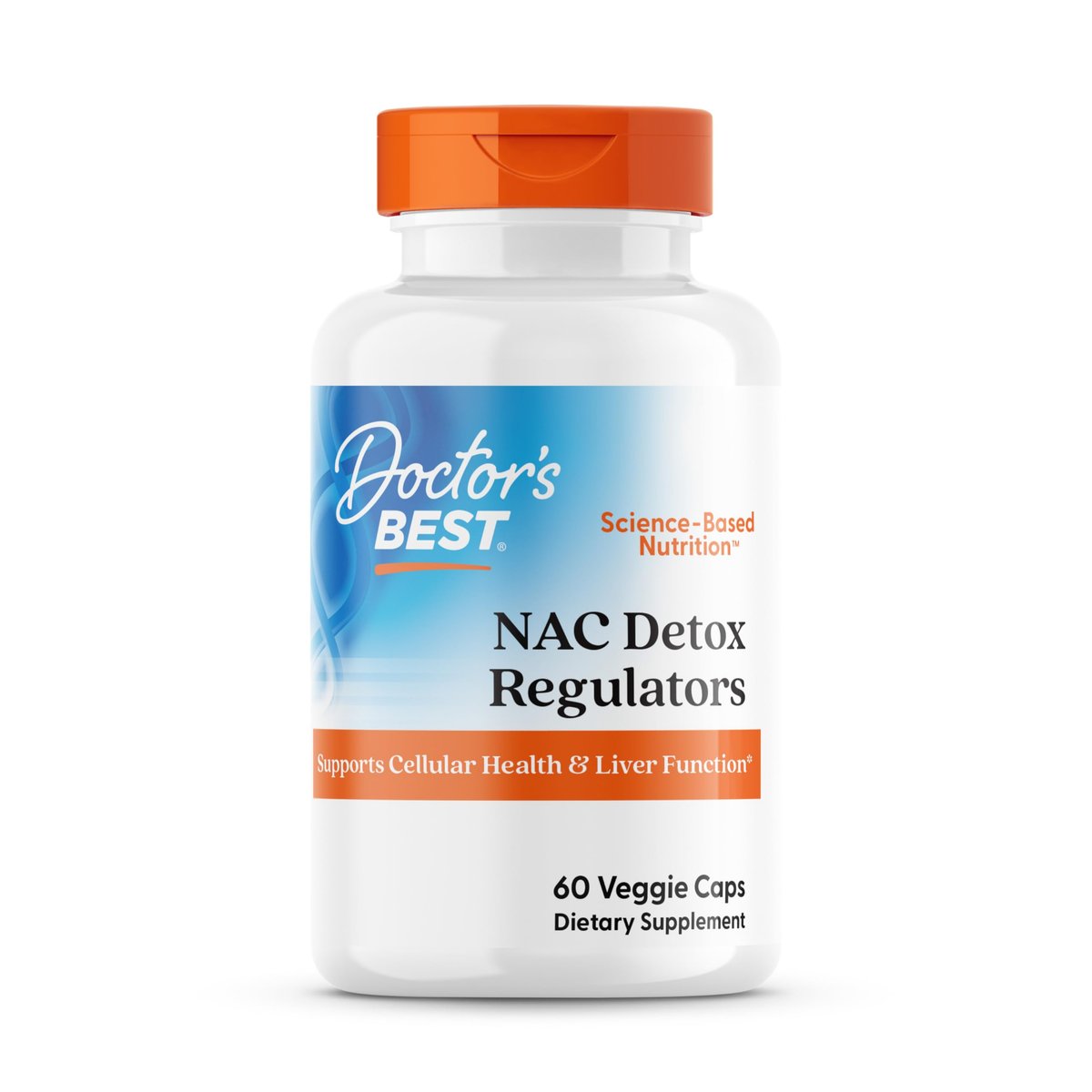 Doctor's Best NAC Detox Regulators – N-Acetyl Cystein 600 mg mit Selen & Molybdän, 60 vegane Kapseln für Lebergesundheit und antioxidative Abwehr