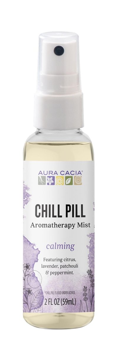 Aura Cacia Chill Pill Mist – Beruhigender Raum- und Gesichtsdampf mit ätherischen Ölen, 60 ml