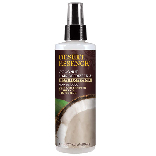 Desert Essence Kokos-Haar-Entfrizzer & Hitzeschutz 240 ml – Glutenfrei, Vegan, Tierversuchsfrei – Kokosöl & Jojoba-Extrakt – Schützt das Haar vor Hitze und Styling-Schäden