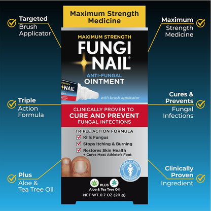 Fungi Nail Anti-Fungale Salbe 0,7 Fl Oz – Tötet Pilze, die zu Fußpilz führen können, mit Tolnaftat – Zehennagelpilzbehandlung – klinisch erwiesen zur Heilung von Infektionen – natürliche Farbe