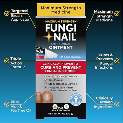 Fungi Nail Anti-Fungale Salbe 0,7 Fl Oz – Tötet Pilze, die zu Fußpilz führen können, mit Tolnaftat – Zehennagelpilzbehandlung – klinisch erwiesen zur Heilung von Infektionen – natürliche Farbe