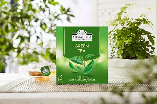 Ahmad Tea Grüner Tee, 100 Beutel – Koffeinhaltig & Zuckerfrei