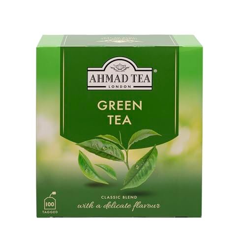 Ahmad Tea Grüner Tee, 100 Beutel – Koffeinhaltig & Zuckerfrei