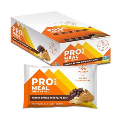 PROBAR MEAL Riegel Peanut Butter Chocolate Chip – 12er Pack, Nicht-GVO, Glutenfrei, Pflanzlich, Vollwertige Zutaten