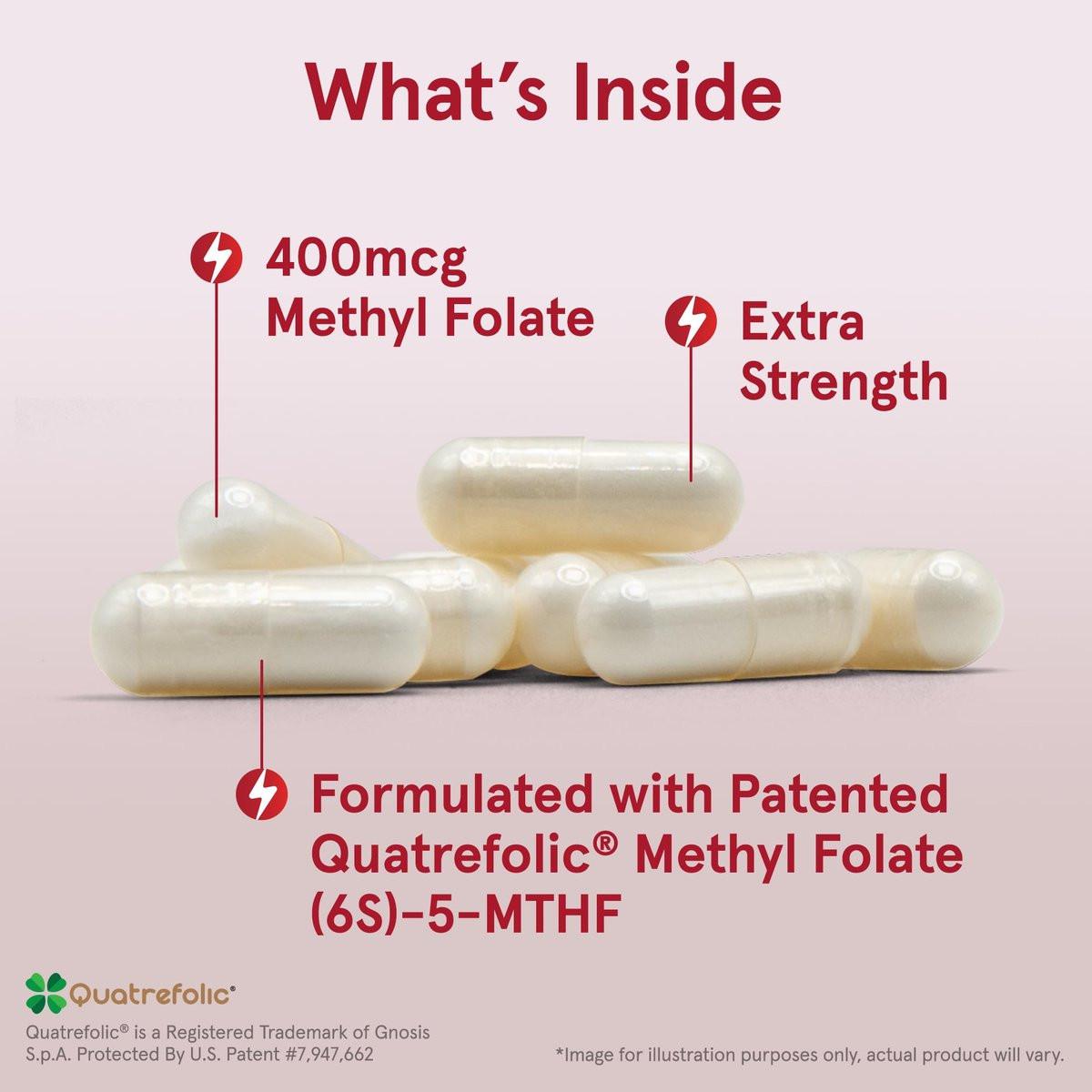 Jarrow Formulas Extra Starkes Methylfolat 400 mcg – Nahrungsergänzungsmittel für Herz-Kreislauf- und neurologische Gesundheit, 60 vegane Kapseln, 60 Tage Vorrat