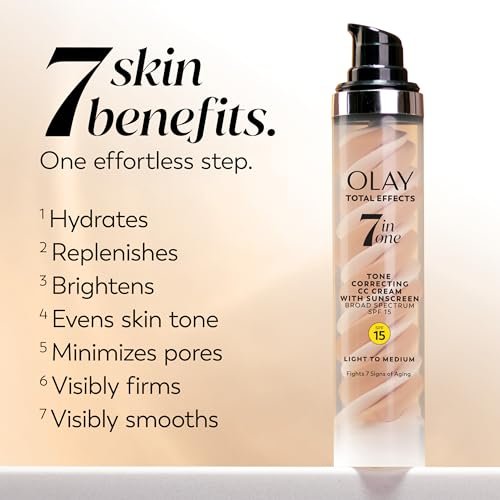 Olay Total Effects Tone Correcting Feuchtigkeitscreme mit Sonnenschutz SPF 15, Hell bis Mittel, 48 ml