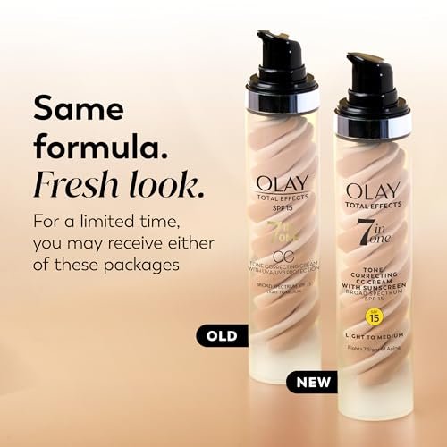 Olay Total Effects Tone Correcting Feuchtigkeitscreme mit Sonnenschutz SPF 15, Hell bis Mittel, 48 ml