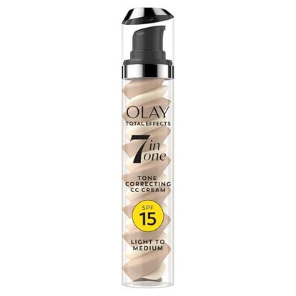 Olay Total Effects Tone Correcting Feuchtigkeitscreme mit Sonnenschutz SPF 15, Hell bis Mittel, 48 ml