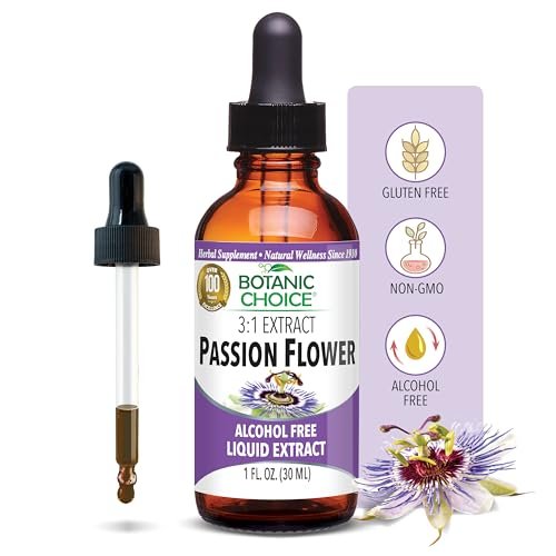 Botanic Choice Passionsblumen-Flüssigextrakt – Alkoholfreies Kräuterergänzungsmittel zur traditionellen Unterstützung der Entspannung – 29,6 ml