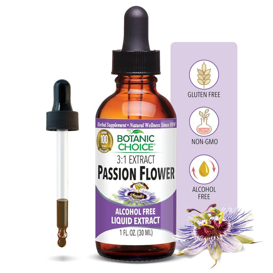 Botanic Choice Passionsblumen-Flüssigextrakt – Alkoholfreies Kräuterergänzungsmittel zur traditionellen Unterstützung der Entspannung – 29,6 ml