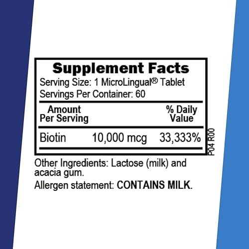 Superior Source Biotin 10.000 mcg – Tägliches Supplement für Haarwachstum, gesunde Nägel & Haut – 60 sublinguale Tabletten