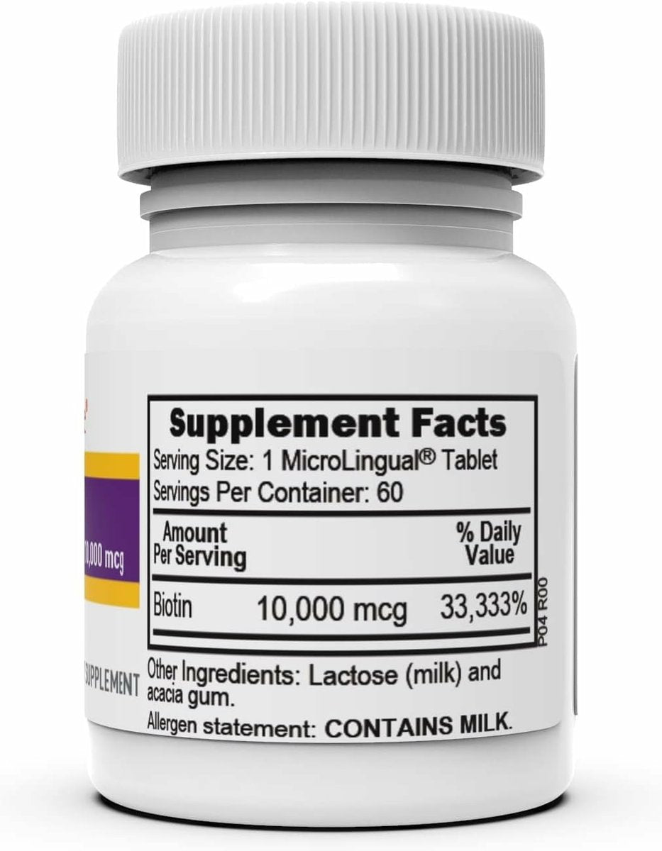 Superior Source Biotin 10.000 mcg – Tägliches Supplement für Haarwachstum, gesunde Nägel & Haut – 60 sublinguale Tabletten