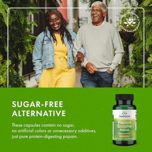 Swanson Papain Papaya Enzym 100 mg – 90 vegane Kapseln für die Verdauung