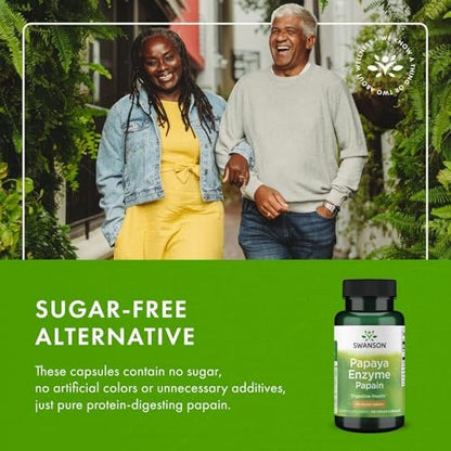 Swanson Papain Papaya Enzym 100 mg – 90 vegane Kapseln für die Verdauung
