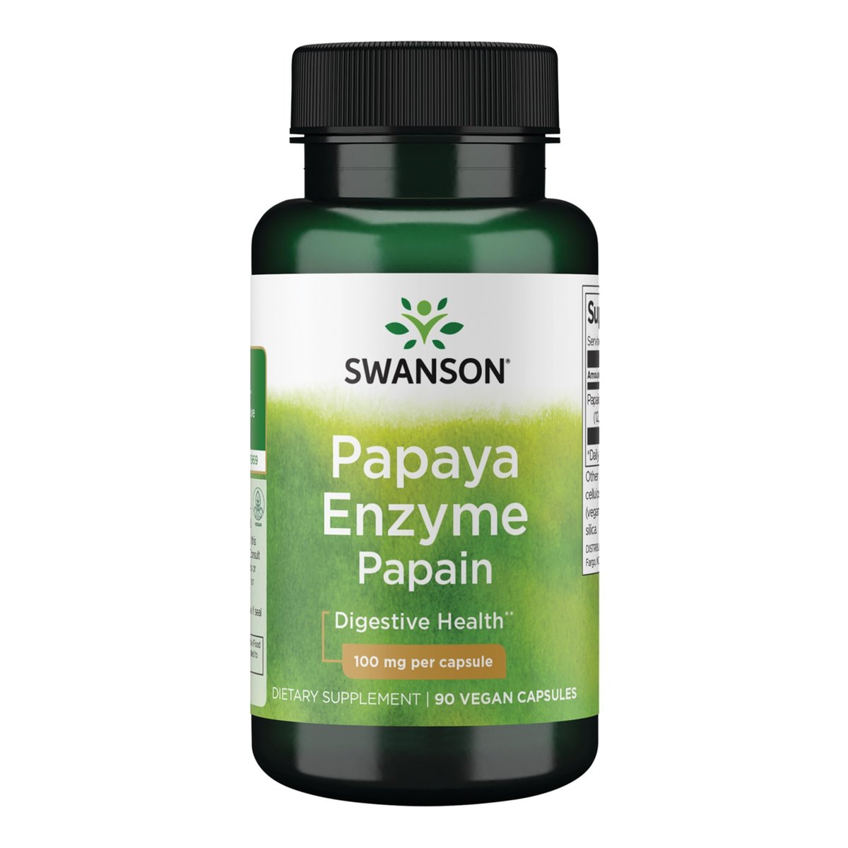 Swanson Papain Papaya Enzym 100 mg – 90 vegane Kapseln für die Verdauung