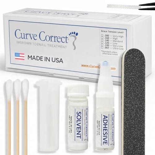 CurveCorrect® Zehennagel-Korrektur-Set – 10 klare Spangen gegen eingewachsene Nägel & Zehennagel-Krümmung – Schmerzlinderung & Begradigung für zu Hause