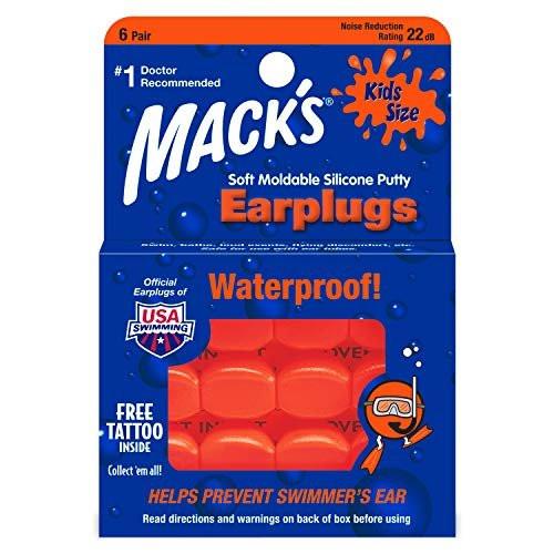 Mack's Soft Moldable Silicone Putty Earplugs - Kindergröße, 6 Paar - Bequeme kleine Ohrstöpsel für Schwimmen, Baden, Reisen, laute Events und Fliegen | Hergestellt in den USA