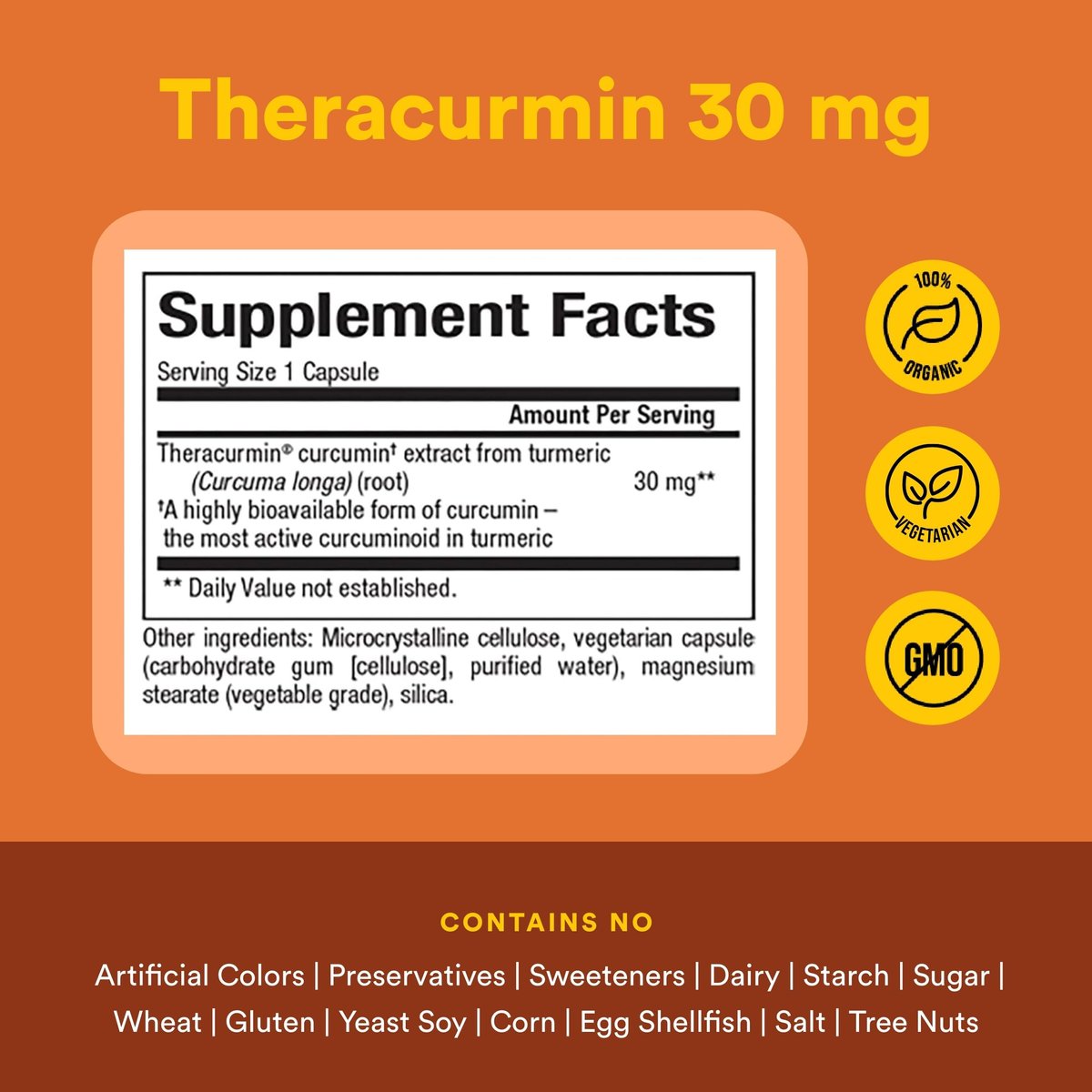 Natural Factors CurcuminRich Theracurmin – Antioxidant-Komplex mit Curcumin für Muskelunterstützung, 60 vegane Kapseln