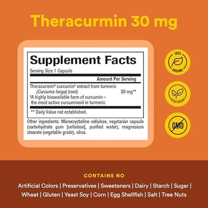Natural Factors CurcuminRich Theracurmin – Antioxidant-Komplex mit Curcumin für Muskelunterstützung, 60 vegane Kapseln