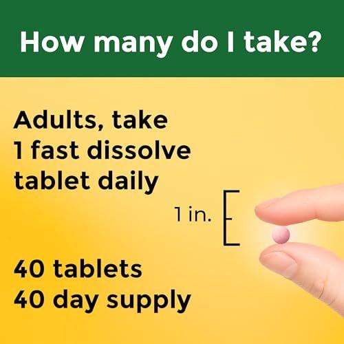 Nature Made Vitamin B12 3000 mcg – Sublinguale Lutschtabletten zur Unterstützung des Energiestoffwechsels, 40 zuckerfreie Tabletten, 40-Tage-Vorrat