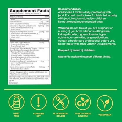 Nature’s Way Alive! Calcium Bone Support Tabletten* – Hoch bioverfügbares Calcium mit Vitamin D3, K2 & Magnesium für starke Knochen* – 60 Tabletten