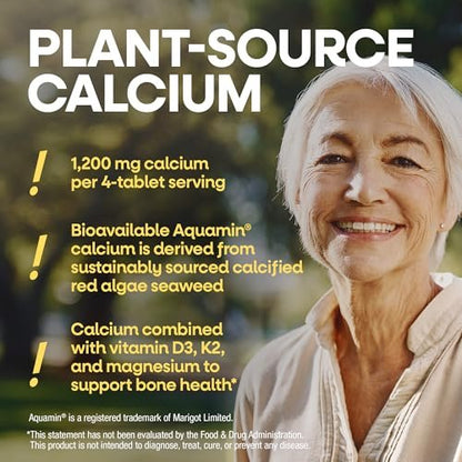Nature’s Way Alive! Calcium Bone Support Tabletten* – Hoch bioverfügbares Calcium mit Vitamin D3, K2 & Magnesium für starke Knochen* – 60 Tabletten