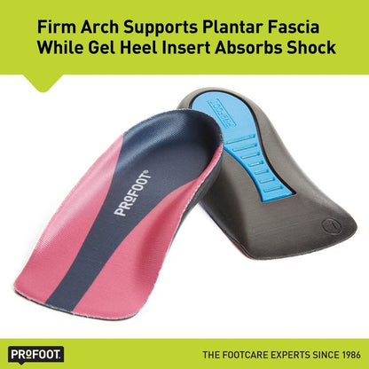 PROFOOT Plantarfasziitis orthopädische Einlegesohlen für Damen (Größen 6-10) – Gel-Schuh-Einlagen für sofortige Fersenschmerzlinderung und Fußgewölbeunterstützung – 1 Paar Fersenpolster