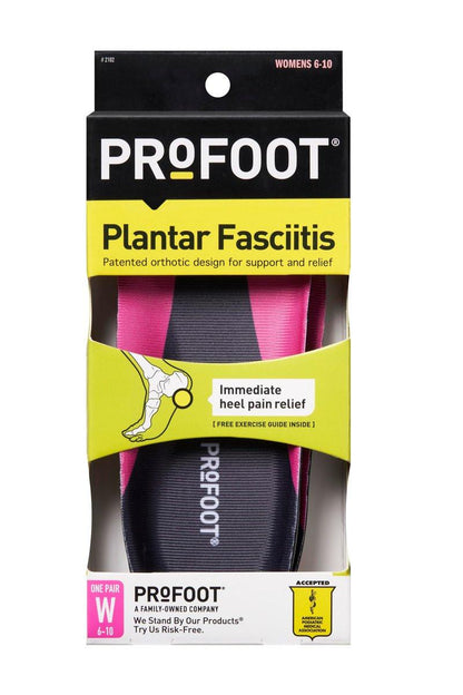 PROFOOT Plantarfasziitis orthopädische Einlegesohlen für Damen (Größen 6-10) – Gel-Schuh-Einlagen für sofortige Fersenschmerzlinderung und Fußgewölbeunterstützung – 1 Paar Fersenpolster