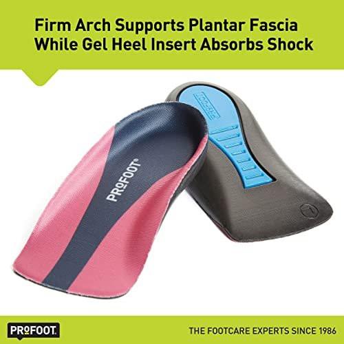 PROFOOT Plantarfasziitis orthopädische Einlegesohlen für Damen (Größen 6-10) – Gel-Schuh-Einlagen für sofortige Fersenschmerzlinderung und Fußgewölbeunterstützung – 1 Paar Fersenpolster