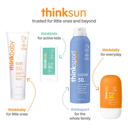 Thinksport SPF 50+ Mineral Sonnenspray, All Sheer, 177 ml – Natürlicher, wasserbeständiger Sonnenschutz für den Körper, vegan & riffreundlich