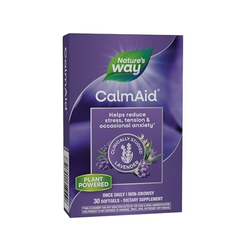 Nature's Way CalmAid Lavendelöl – Nahrungsergänzungsmittel mit klinisch untersuchtem Silexan für Ruhe & Stressunterstützung*, nicht müde machend, 30 Weichkapseln